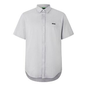 Hugo Mens Motion Short-Sleeved Button-Down Shirt / Gray